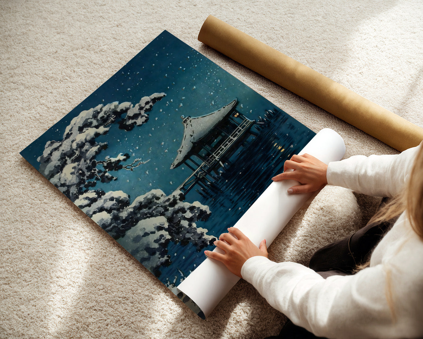 Snow at Ukimido by Tsuchiya Koitsu