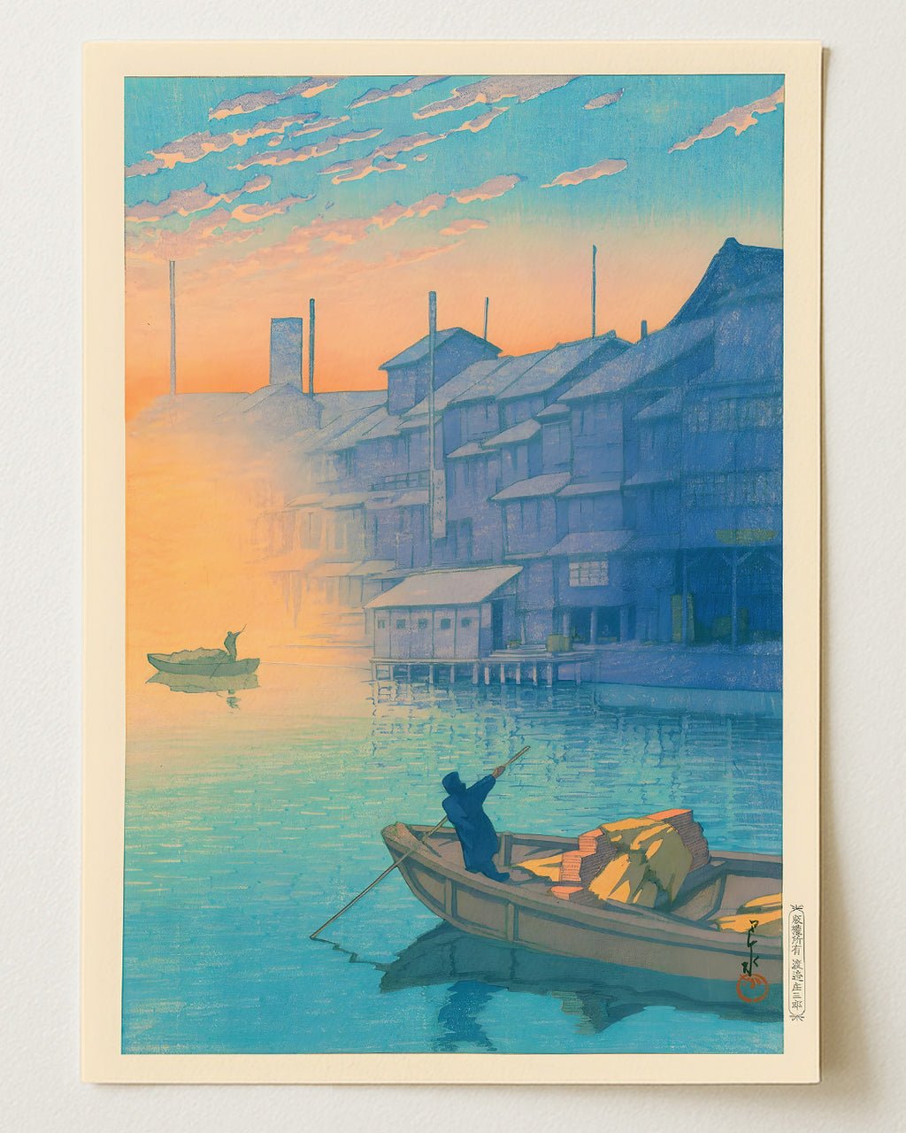 Morning at Dotonbori in Osaka By Kawase Hasui