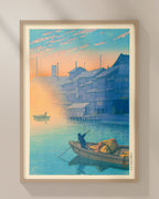 Morning at Dotonbori in Osaka By Kawase Hasui