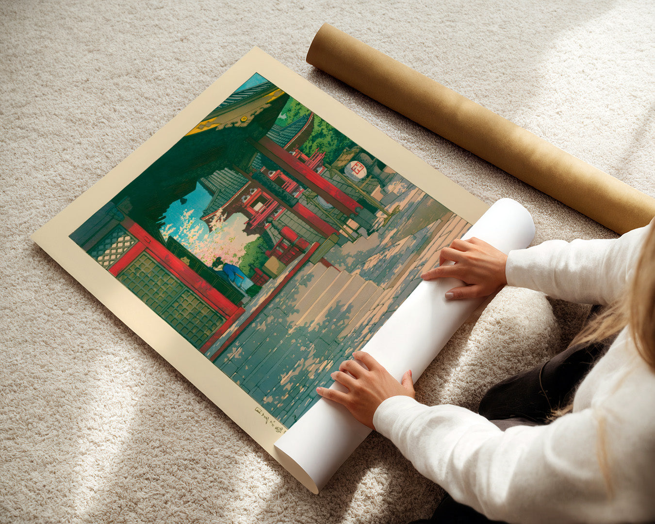 Meguro Fudo Temple by Kawase Hasui