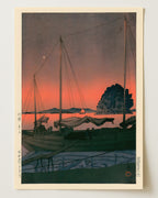 Harbour Sunset by Kawase Hasui