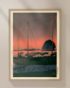 Harbour Sunset by Kawase Hasui