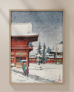 Snow at Nezu-Gongen Shrine by Kawase Hasui