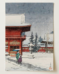 Snow at Nezu-Gongen Shrine by Kawase Hasui