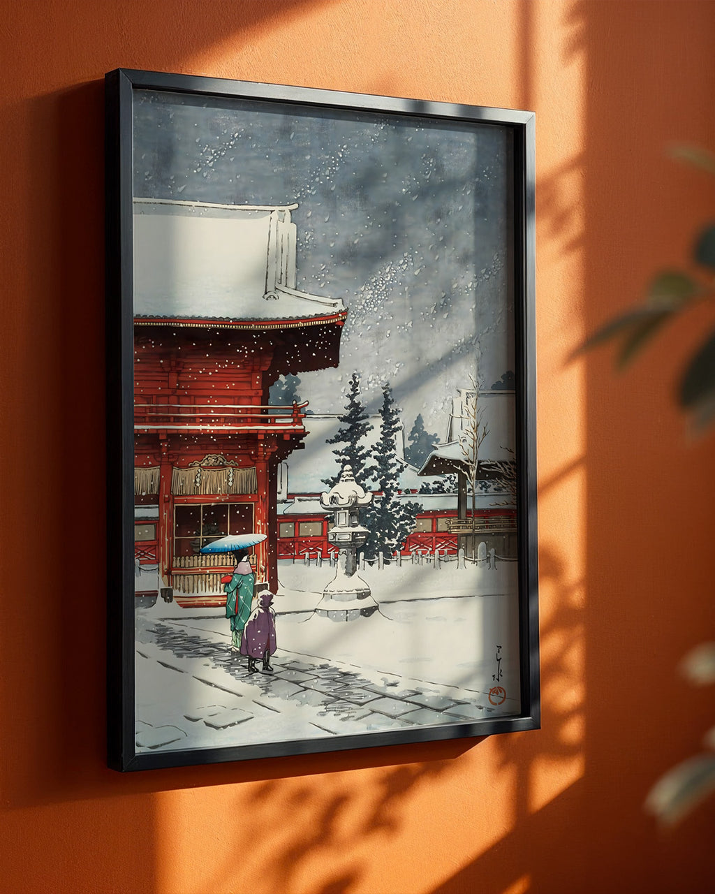 Snow at Nezu-Gongen Shrine by Kawase Hasui