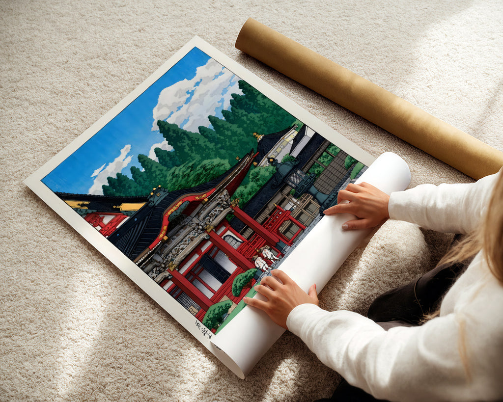 Kuon Temple At Mount Minibu by Kawase Hasui