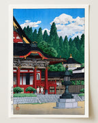 Kuon Temple At Mount Minibu by Kawase Hasui