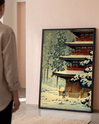 Saishoin Pagoda Temple in Snow by Hasui Kawase