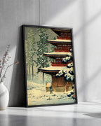 Saishoin Pagoda Temple in Snow by Hasui Kawase