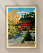 Tsuruokahachimangu by Kawase Hasui
