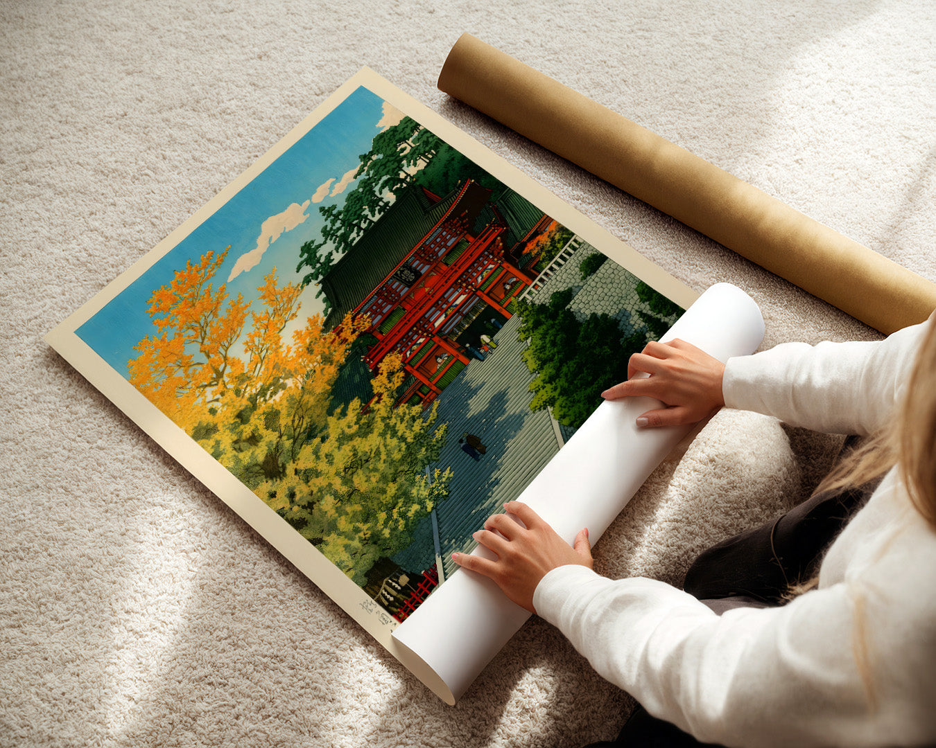 Tsuruokahachimangu by Kawase Hasui