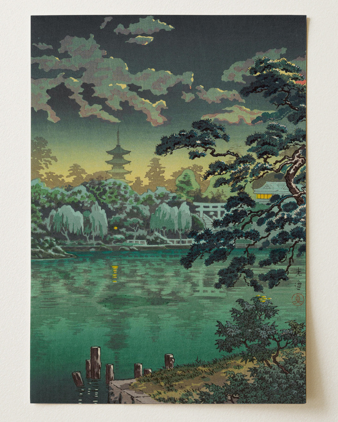 The Pond of Sarusawa, Nara on a Rainy Evening 1941 by Tsuchiya Koitsu