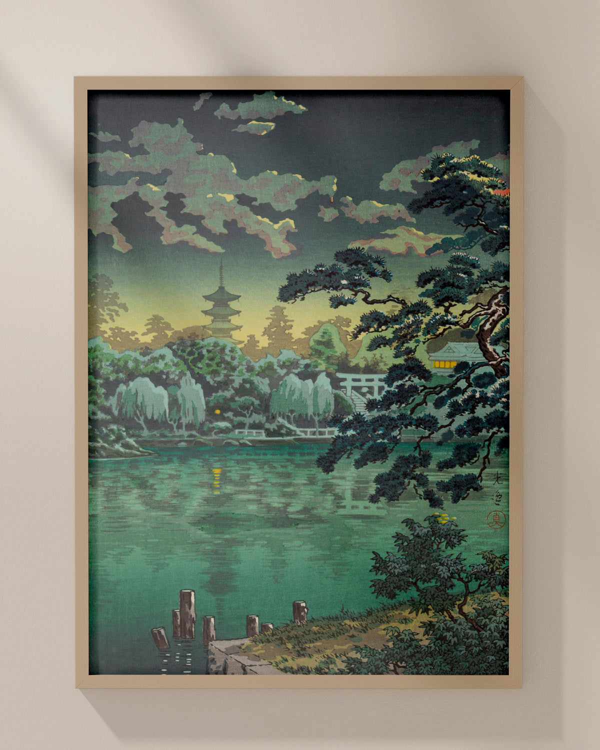 The Pond of Sarusawa, Nara on a Rainy Evening 1941 by Tsuchiya Koitsu