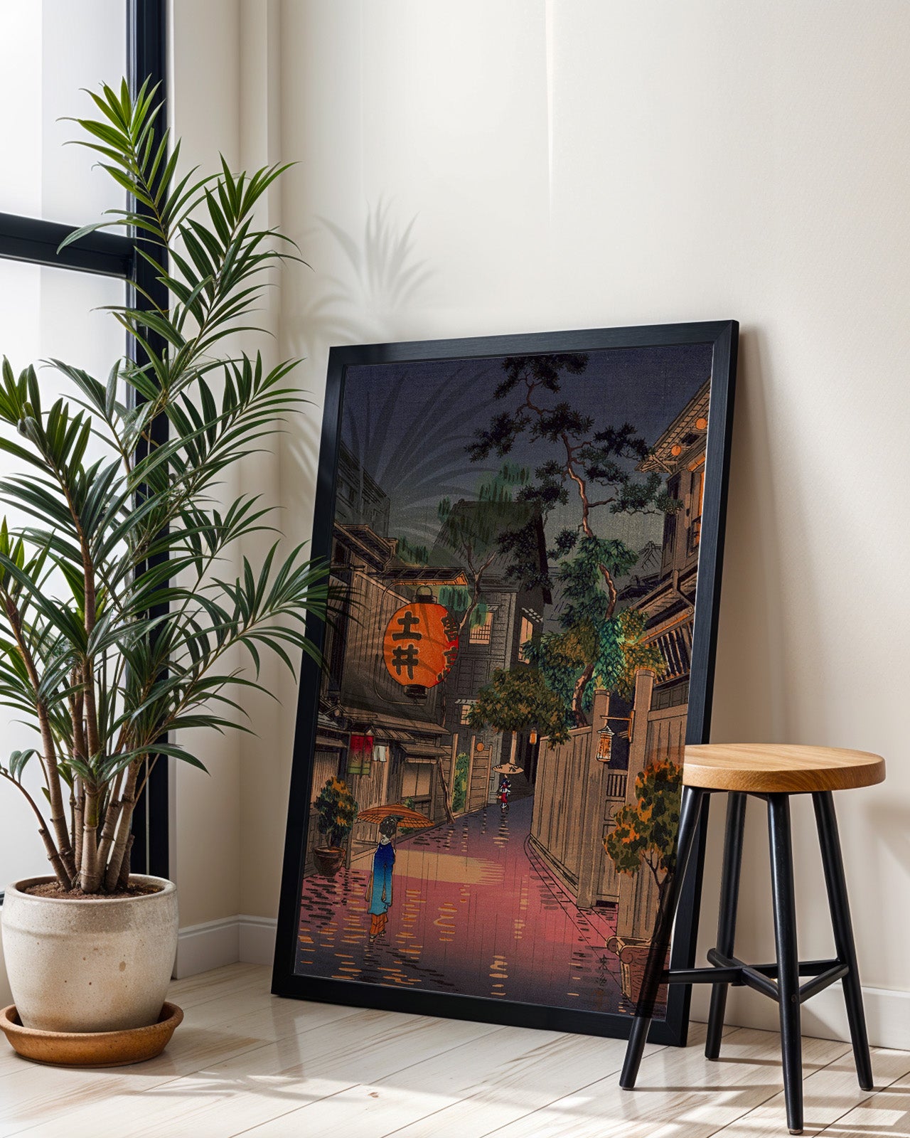 Tokyo Rainy Street, Evening at Ushigome by Tsuchiya Koitsu