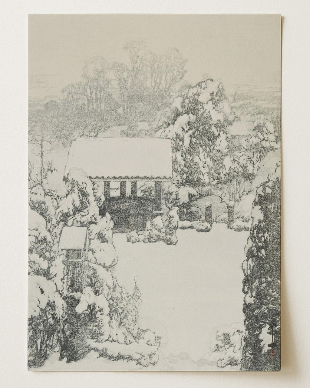 Snow at Nakazato By Hiroshi Yoshida