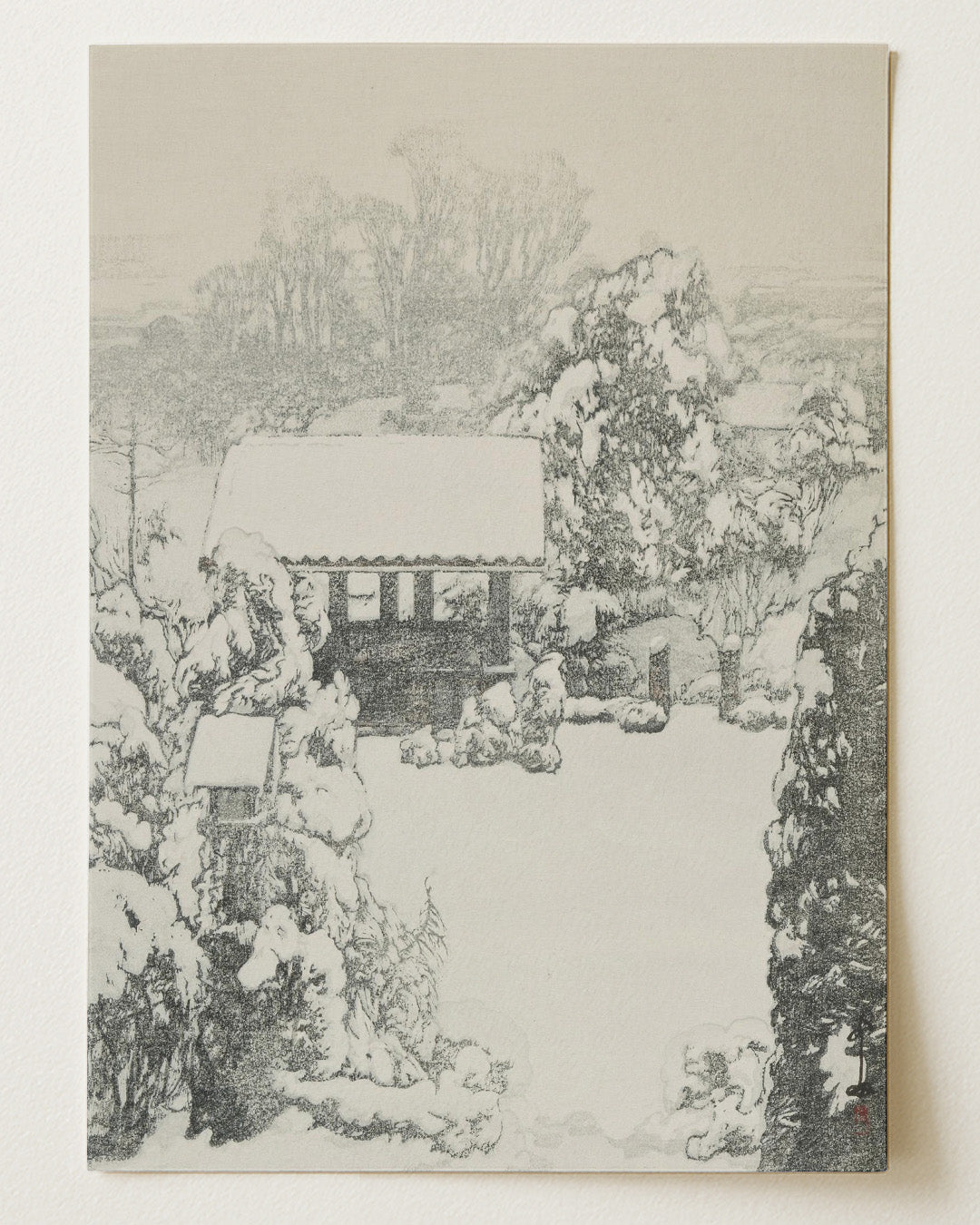 Snow at Nakazato By Hiroshi Yoshida