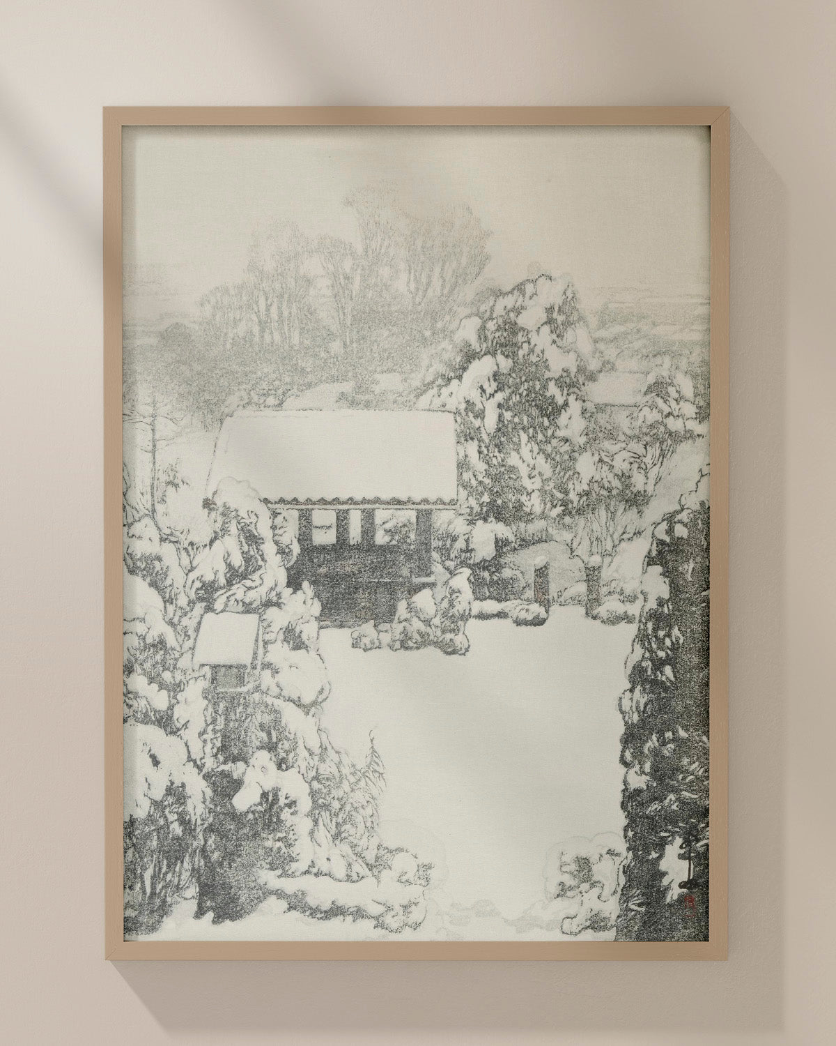 Snow at Nakazato By Hiroshi Yoshida