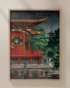 Rain at Asakusa Kannon Temple by Tsuchiya Koitsu