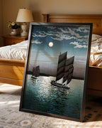 Boats at Shinagawa, Night by Tsuchiya Koitsu