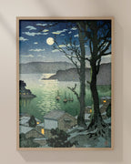 Manazuru Harbor at night by Tsuchiya Koitsu
