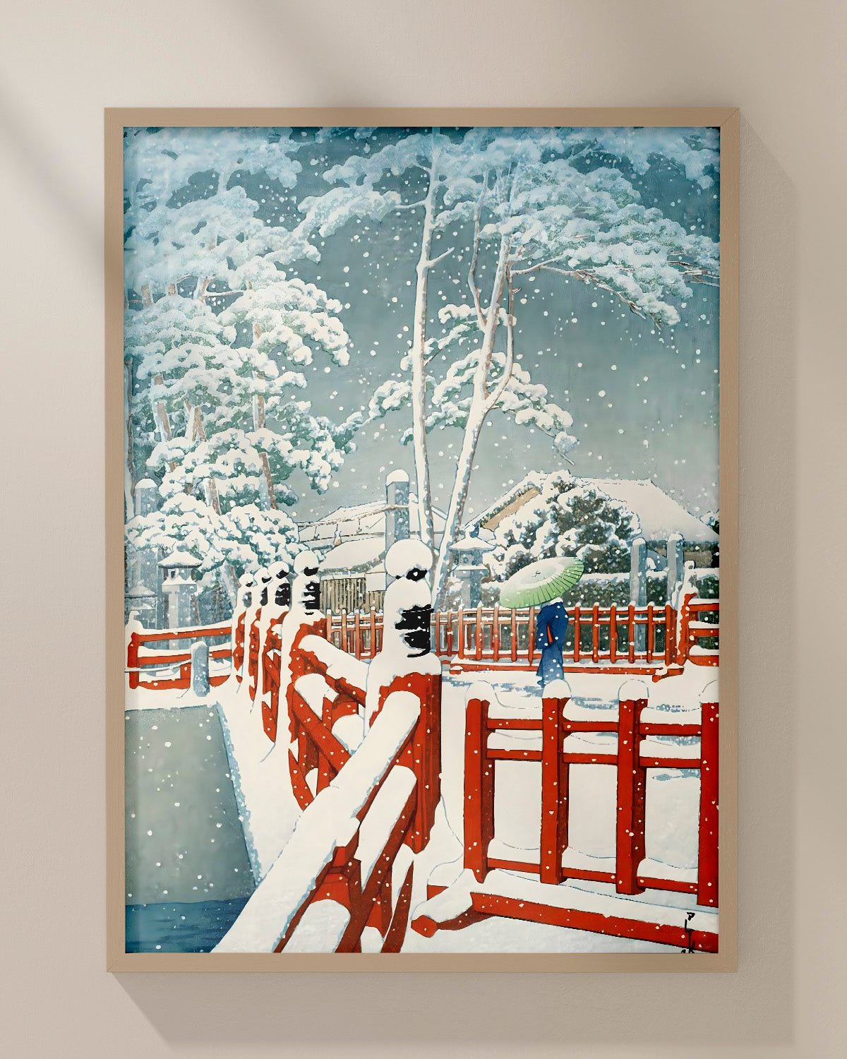 Walking in snow by Tsuchiya Koitsu
