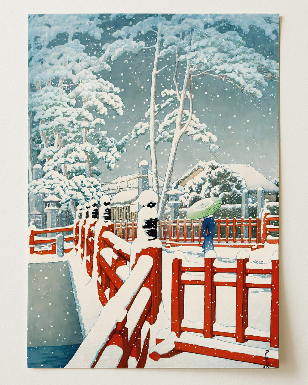 Walking in snow by Tsuchiya Koitsu