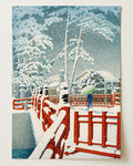 Walking in snow by Tsuchiya Koitsu