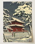 Zojo-ji Temple in Snow by Tsuchiya Koitsu
