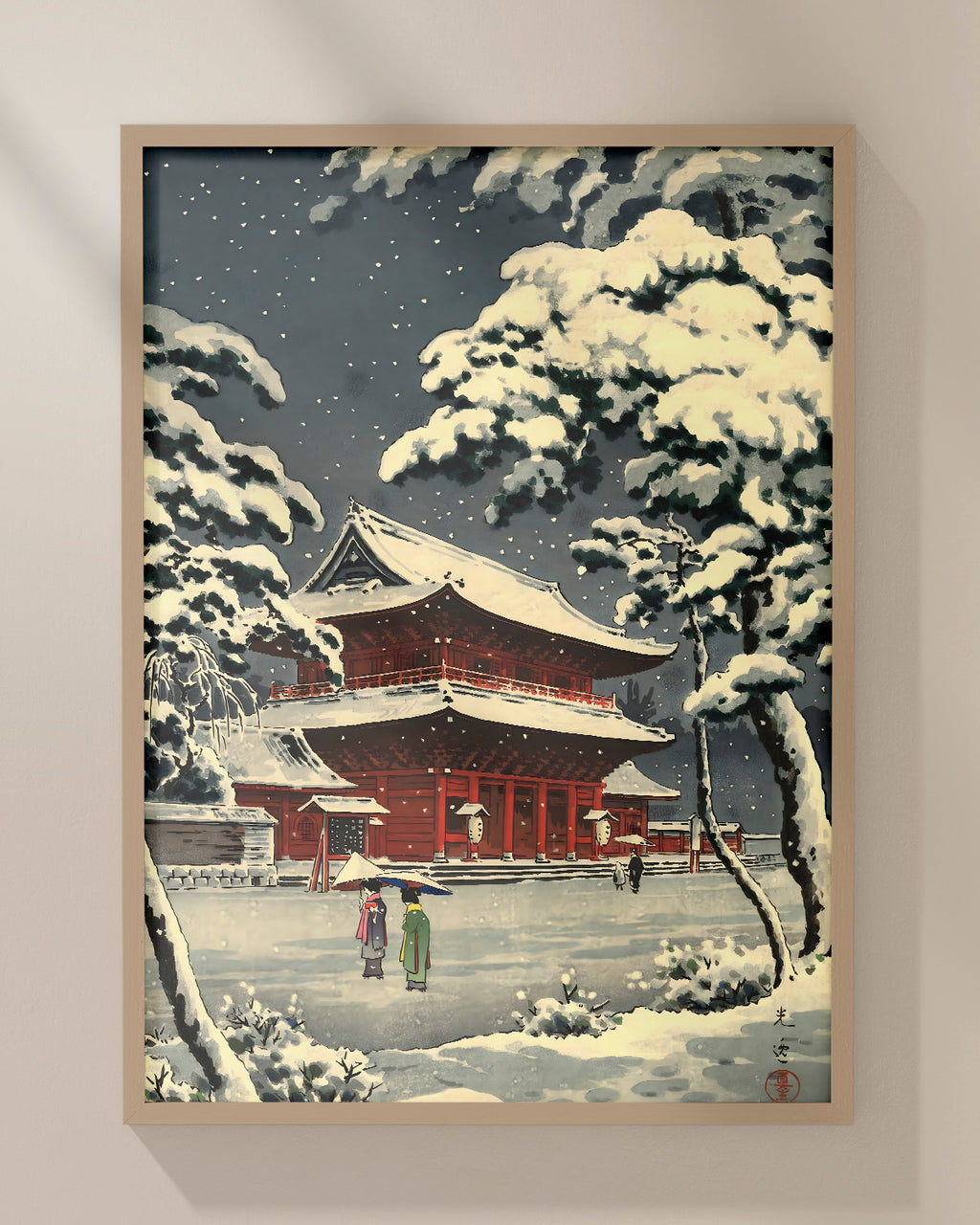 Zojo-ji Temple in Snow by Tsuchiya Koitsu